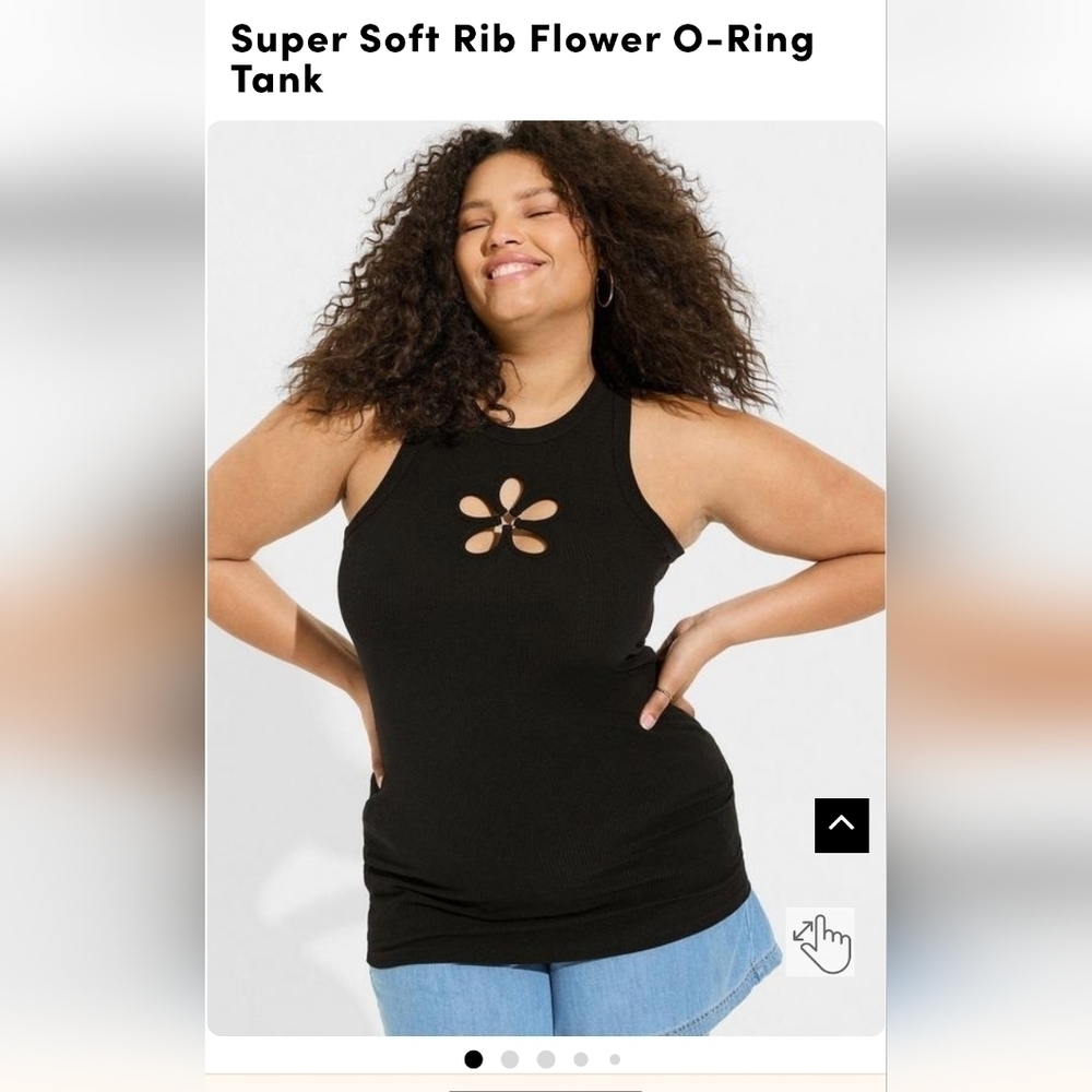 Torrid Super Soft Rib Flower O-Ring Tank Plus, size 4x NWT